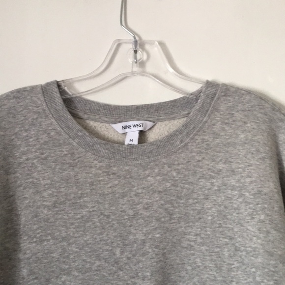 Nine West Heather Grey Sweatshirt Dress: Size Medium - Picture 4 of 9